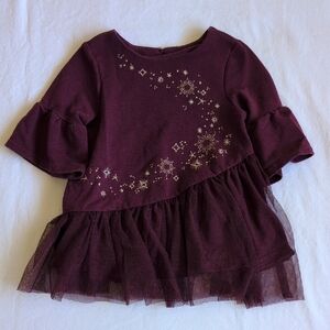 cynthia rowley gold star embroidered tunic top with tulle skirt 18m baby girl
